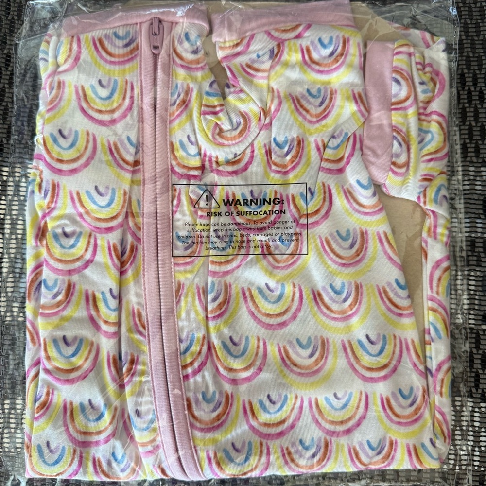 NWT Little Sleepies Pastel Rainbow Shorty Zippy Pink 12-18 months - Picture 2 of 2